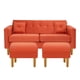 thumbnail image 1 of Sofa New Retro 3c + 2 Pouf Felpa 04 Naranjo, 1 of 6