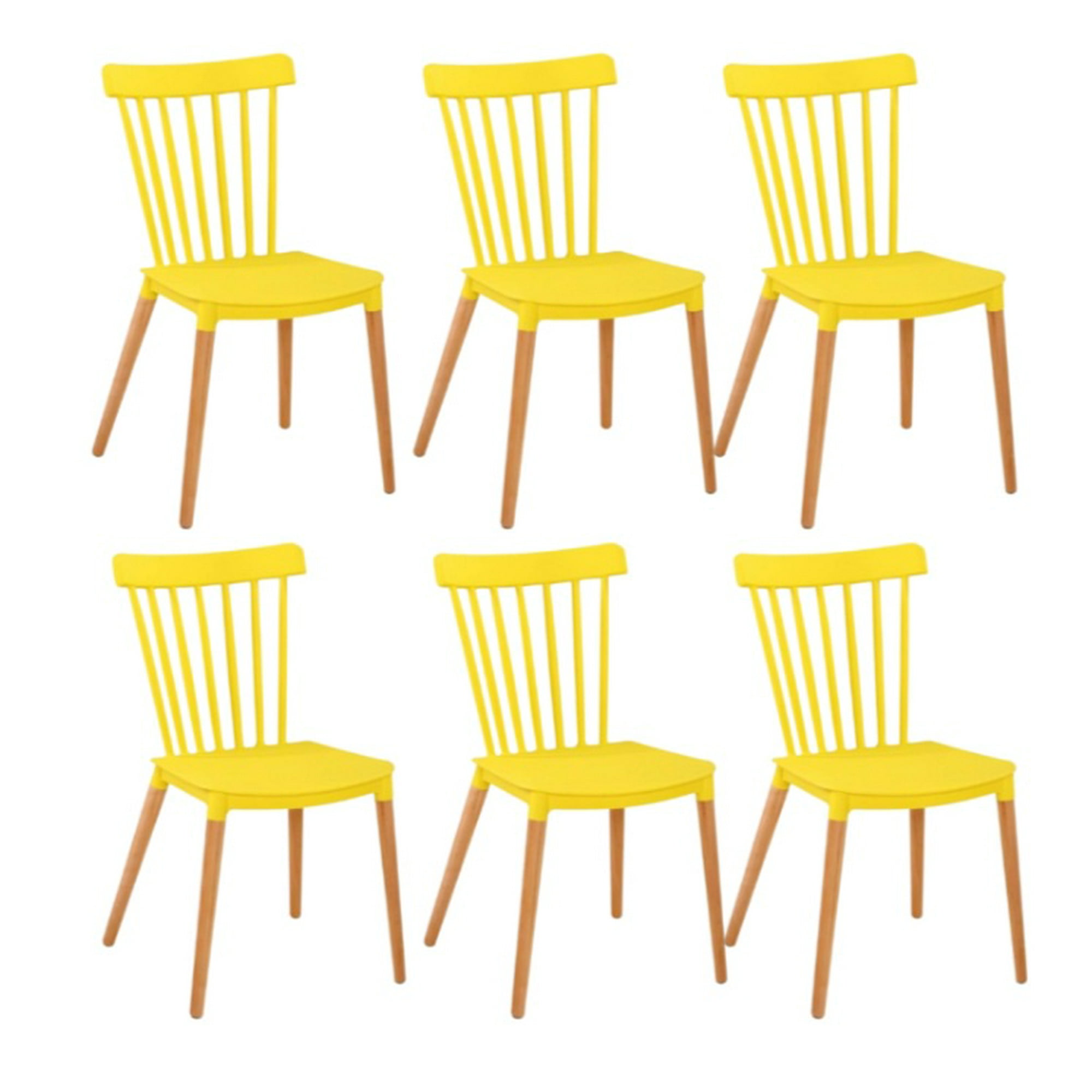 Tododescuento - Pack 6 Sillas Windsor Comedor Amarillo