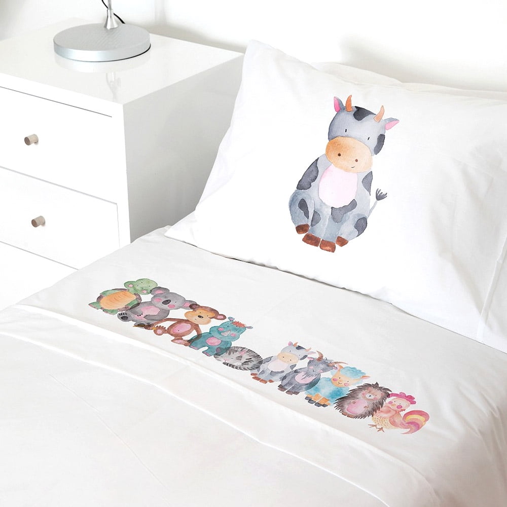 Tuyo Print - Juego De Sábanas Transición Animales Acuarela