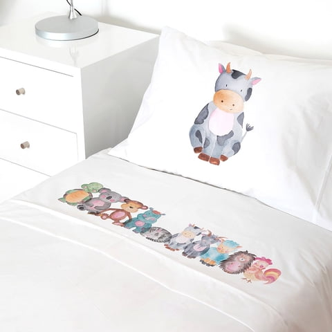 Tuyo Print - Juego De Sábanas Transición Animales Acuarela