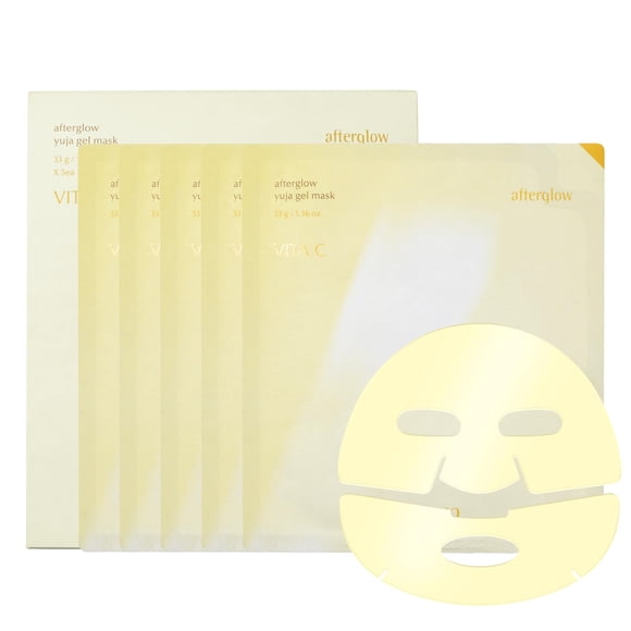 Mascarilla de hidrogel LUVUM Afterglow Yuja con vitamina C, paquete de 5