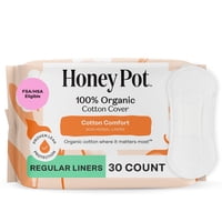 Panty Liners The Honey Pot Company, Algodón Orgánico, 30 Unidades