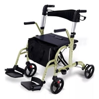 Genérico - Andador 4 Ruedas Plegable 2 En 1 Silla De Ruedas Apoyabrazos 1001C