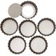 thumbnail image 1 of Molde para tartaletas de 4 pulgadas, juego de 6, antiadherente, con base extraíble, color gris oscuro, 1 of 7