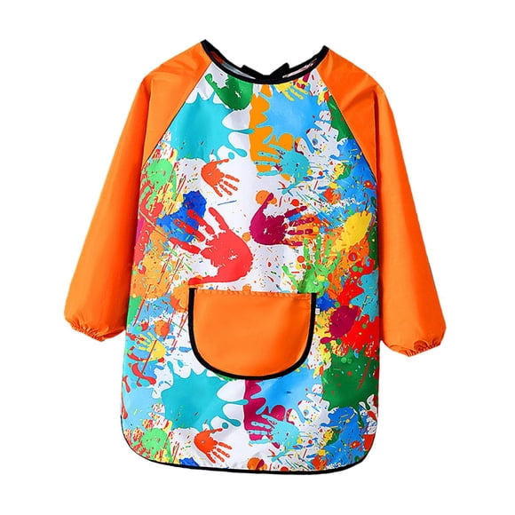 Delantal de pintura Art Smock para niños, babero suave resistente al agua para el hogar, delantal de pintura de artista para hornear, alimentar a niño Estilo C S