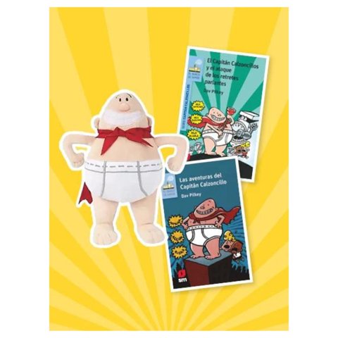 Sm - Pack 2 Libros Capitán Calzoncillos + Peluche Blanco