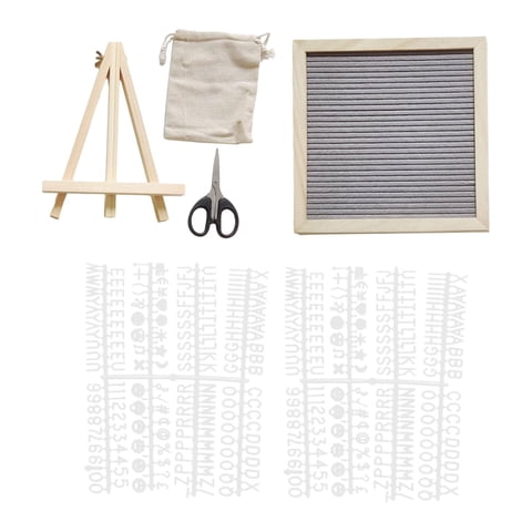 Bothyi - Tablero De Letras De Fieltro Clásico, Tablero De Mensajes Intercambiable Para Cumpleaños, Hotel, Oficina, Gris