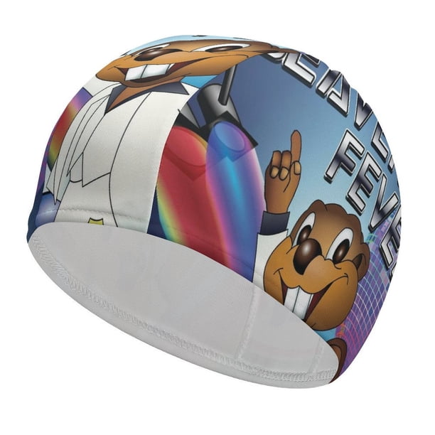 Castores ocupados Gorro de Natación de Licra, Gorro de Baño de Tela Cómoda, Gorro Elástico Antideslizante para Hombres, Mujeres y Niños