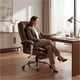 thumbnail image 4 of Silla Oficina Gerencial Asiento De Cuero Pata Acero Premium Color Café Material Del Tapizado Cuero Sintético, 4 of 8