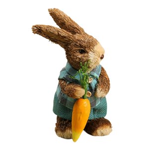 Magideal - De Piezaza, Conejo De Paja, Escritorio De Pascua, Modelo De Animal Artificial, Decoración , Azul A