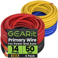 Juego De Cables Gearit Calibre 14 Cca, 50 Pies Cada Uno (200 Pies En Total), 14 Awg