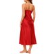 thumbnail image 3 of INSPIRE CHIC Camisón de Satén para Mujer con Cuello en V, Sin Mangas, Maxi Camisón con Tirantes Ajustables y Detalle de Pliegues, Vestido de Ropa de Dormir Sedoso Pequeño Rojo, 3 of 6