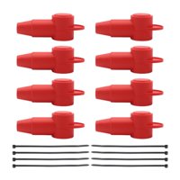 Magideal - 8X Cubiertas De Terminales Genéricas, Cubierta De Arranque De Poste De Terminal, Arrancador De Alternador Con Bridas Para Cables Para Motocicletas, Rojo