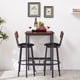 thumbnail image 2 of Bar Table Set with 2 Bar stools PU Soft seat with backrest, Rustic Brown, 23.62'' W x 23.62'' D x 35.43'' H, 2 of 3