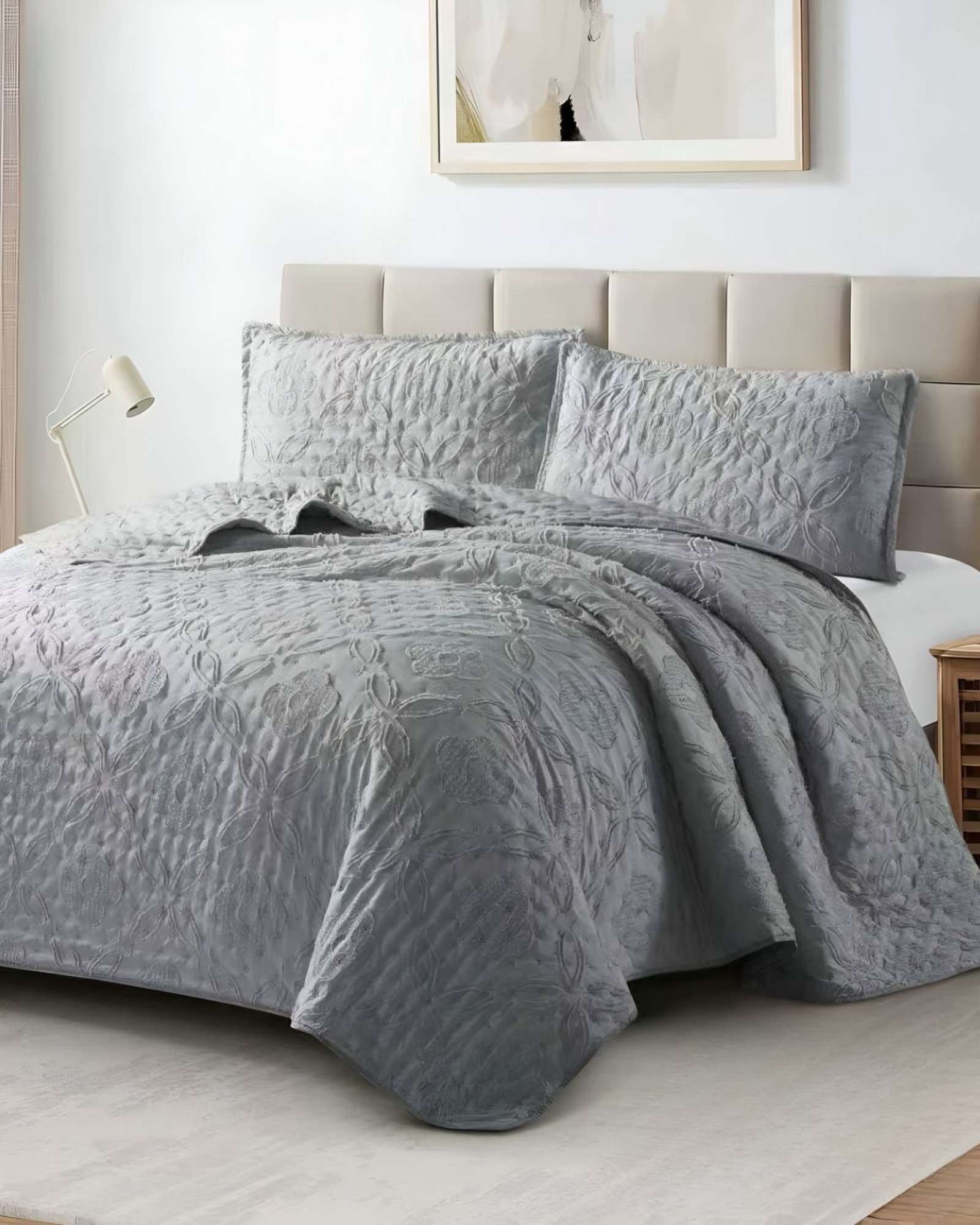 Meipulis - Cobertor Colcha Quilt Tufting De Lujo Suave King