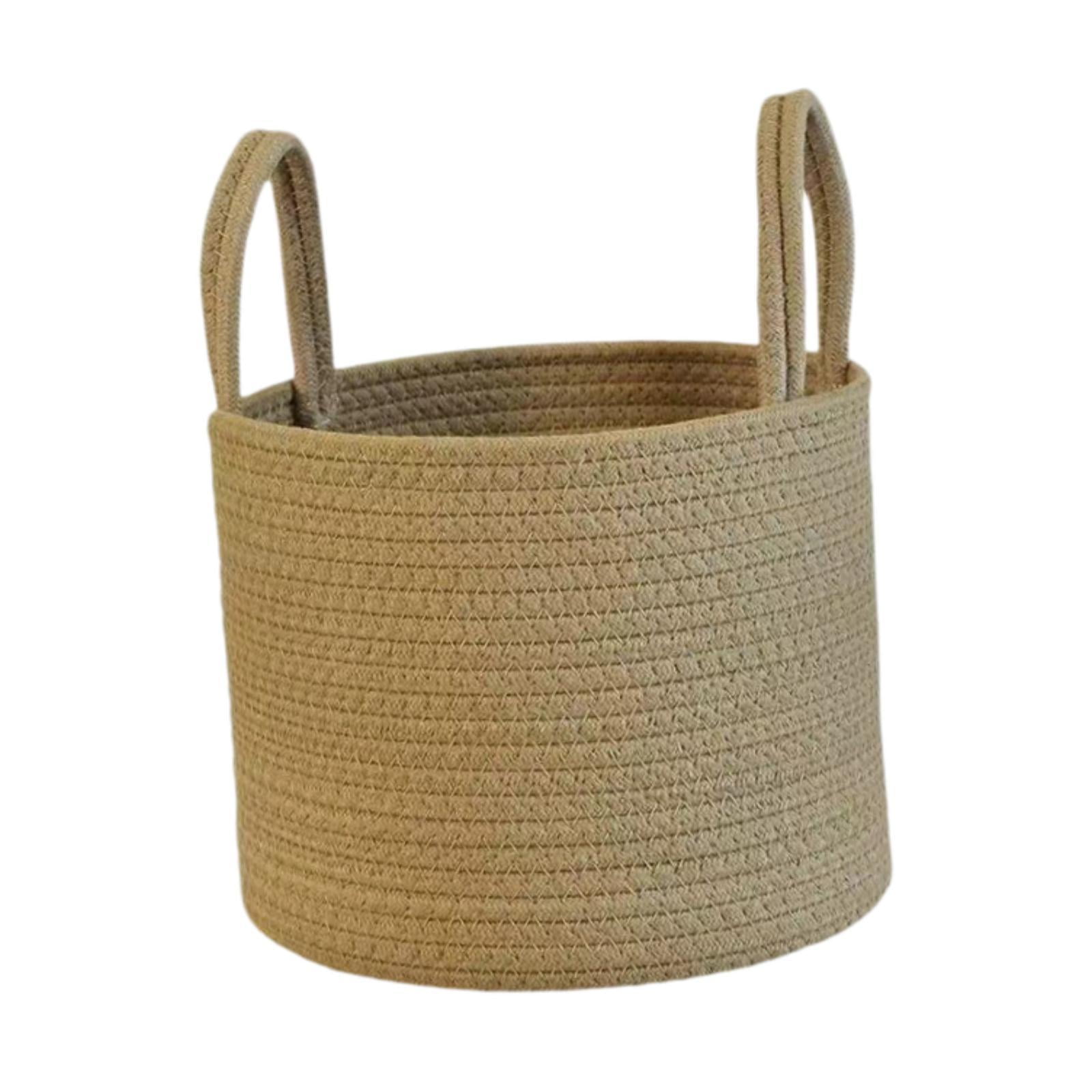 Bothyi - Cesta Tejida Redonda, Cesta De Almacenamiento De Utilidad Portátil Para Baño, Dormitorio, Cocina S