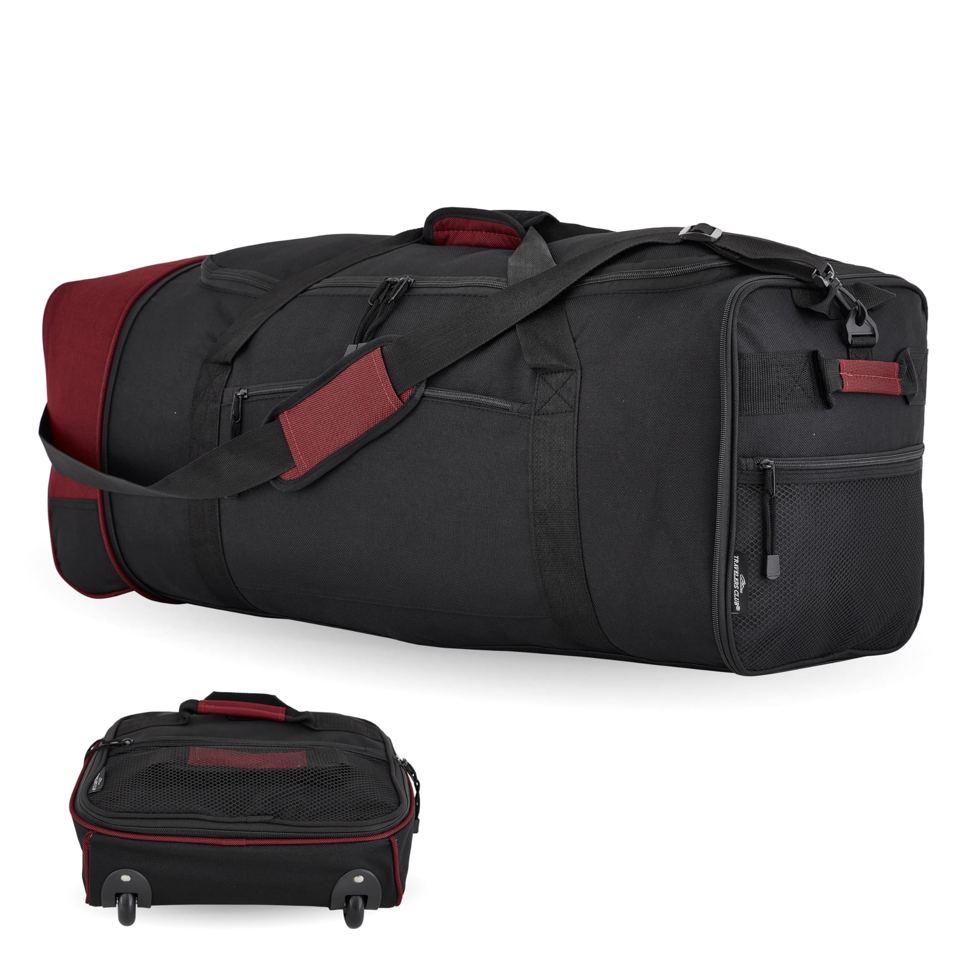 Bolsa De Viaje Travelers Club, Extensible Y Enrollable, 81 Cm, Color Rojo