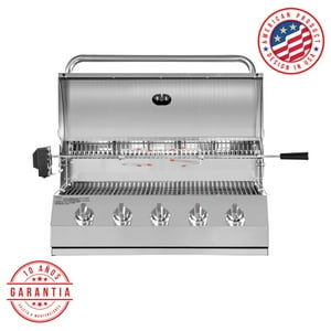 Kinggrill - Parrilla A Gas Empotrada 5 Quemadores + Spiedo Con Motor