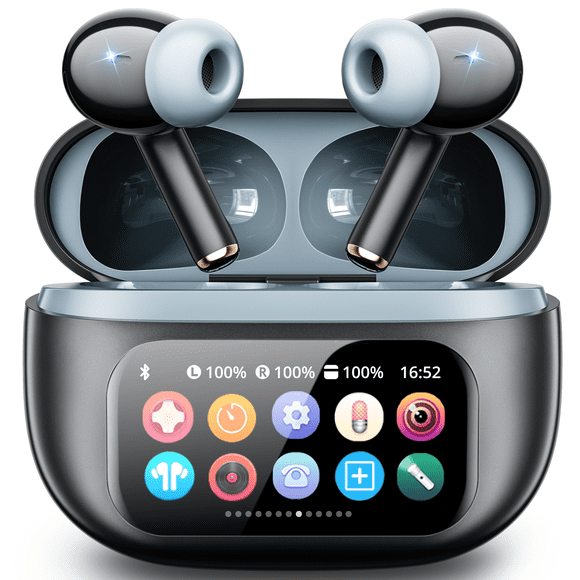 VEATOOL G01 Auriculares Inalámbricos con Control Táctil Iinteligente, Cancelación de Ruido ANC+ENC, Graves Estéreos Profundos con 40H de Duración, 5 Modos de Ecualización EQ