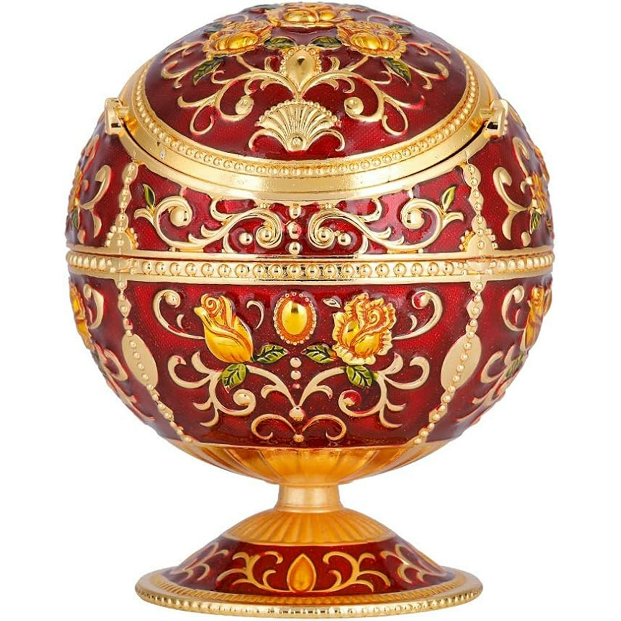 Veat00l - Cenicero Metálico, Portátil A Prueba De Viento, Forma De Bola Metálica En Relieve, Con Tapa Metálica, Para Uso Interior Y Exterior