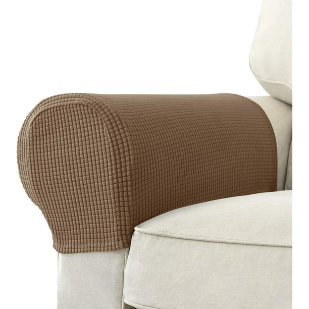 Juego de 2 fundas elásticas de jacquard para reposabrazos de sofá y sillón, antideslizantes, para reposabrazos de sofá reclinable.