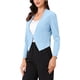 thumbnail image 4 of INSPIRE CHIC Chaqueta de Traje Casual de Negocios sin Cuello para Mujer de Regreso a Clases para Maestras, Oficina, Blazer Corto XL Azul Cielo, 4 of 6