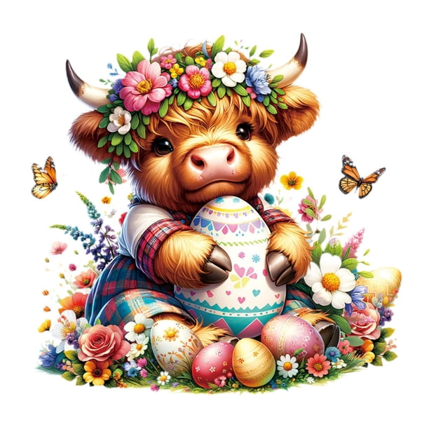 Decoración Mural De La Pared De La Pared De La Pared De Las Tierras Altas Decoración Mural Extraíble 15.3x15.7 Pulgadas Para Guardería