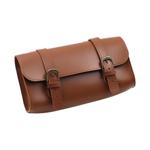 Ioensy - Bolsa Delantera Para Bicicleta, Resistente Al Agua, Profesional, De Cuero Pu, Para Manillar De Bicicleta, Color Marrón