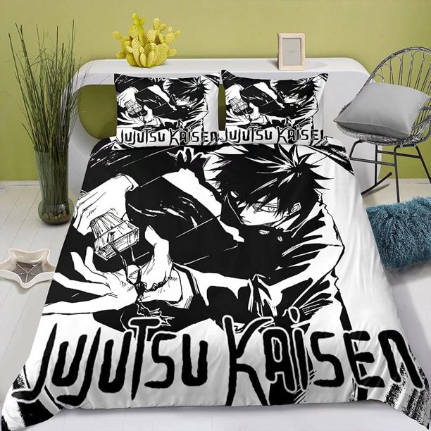 Anime- Jujutsu- Kaisen- Bedding -Sheet Suk-una Yuj-i Itado-ri Twin -King -Queen Full -3pcs Qu-ilt Cov-er Pillo-w Cases Set