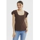 thumbnail image 1 of Polera Mujer Con Vuelo Escote Cuadrado Chocolate, 1 of 4