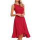 thumbnail image 4 of Vestido Midi con Estampado Floral y Dobladillo con Volantes sin Mangas para Mujer INSPIRE CHIC Rojo S, 4 of 5