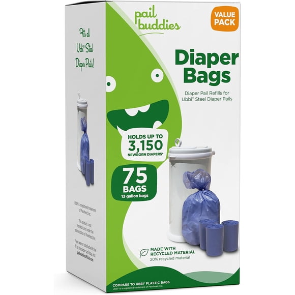 Bolsas para pañales Pail Buddies para Ubbi, 75 unidades, 13 galones