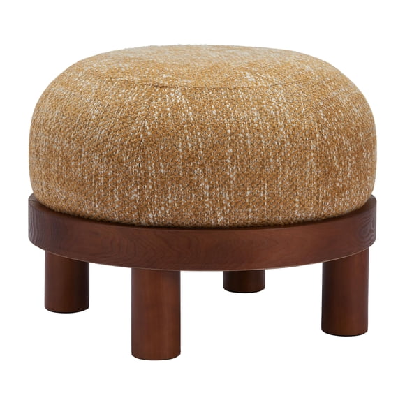 Ottomán Zuo Gome Avena Amarillo Estilo Moderno 57x57x44 cm Madera de Caucho