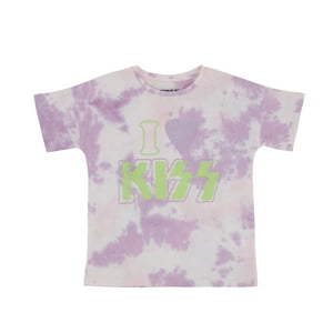 Polera Manga Corta Niña Corazon Lila Kiss