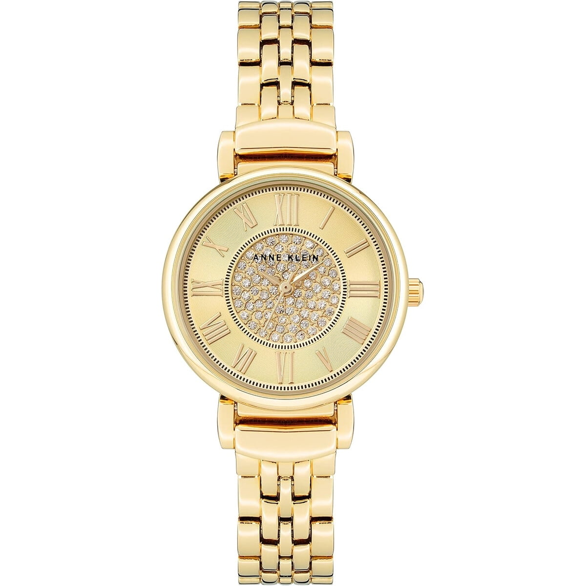Reloj Mujer Anne Klein Dorado Cristales Quartz Pulsera