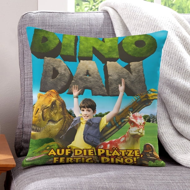 Dino Dan Fundas de almohada de terciopelo con tema, regalos de funda de almohada, decoración para el hogar, cojín de lanzar, regalo de cumpleaños para fans y parejas.40*40cm.