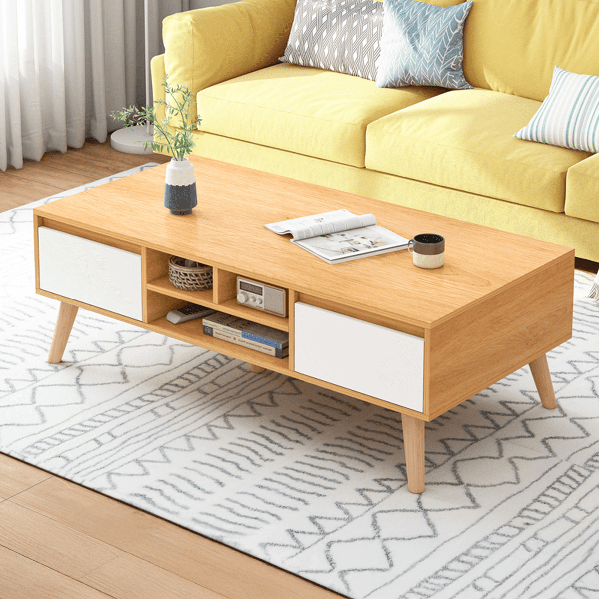 Tienda El Garage - Mesa De Centro Vintage Lilo Medium 100x50x45.5 Madera Xp-7