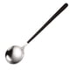 thumbnail image 1 of XmhyTop 4 piezas Cucharas Redondas de Acero Inoxidable Negro Plata, 19.5x4.5 cm - Ideal para Sopas, Guisos y Servicio Elegante en Hogar y Restaurantes, 1 of 5