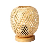 Magideal - Lámparas De Mesa De Ratán Adorno De Estilo Japonés Luz Nocturna Lámpara De Mesa Tejida De Bambú Accs Rústico Moderno Para Restaurante Dormitorio Junto
