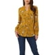 thumbnail image 1 of INSPIRE CHIC Blusa Floral de Manga Larga con Botones y Cuello en V para Mujer XL Amarillo, 1 of 6