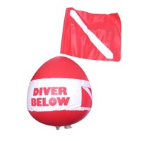 Magideal - Boya De Bola Para Buceador Debajo De La Bola Con Flotador De Bandera De Buceo, Flotador De Buceo De Pvc, Flotador Inflable Para Bucear Y Nadar Al Aire