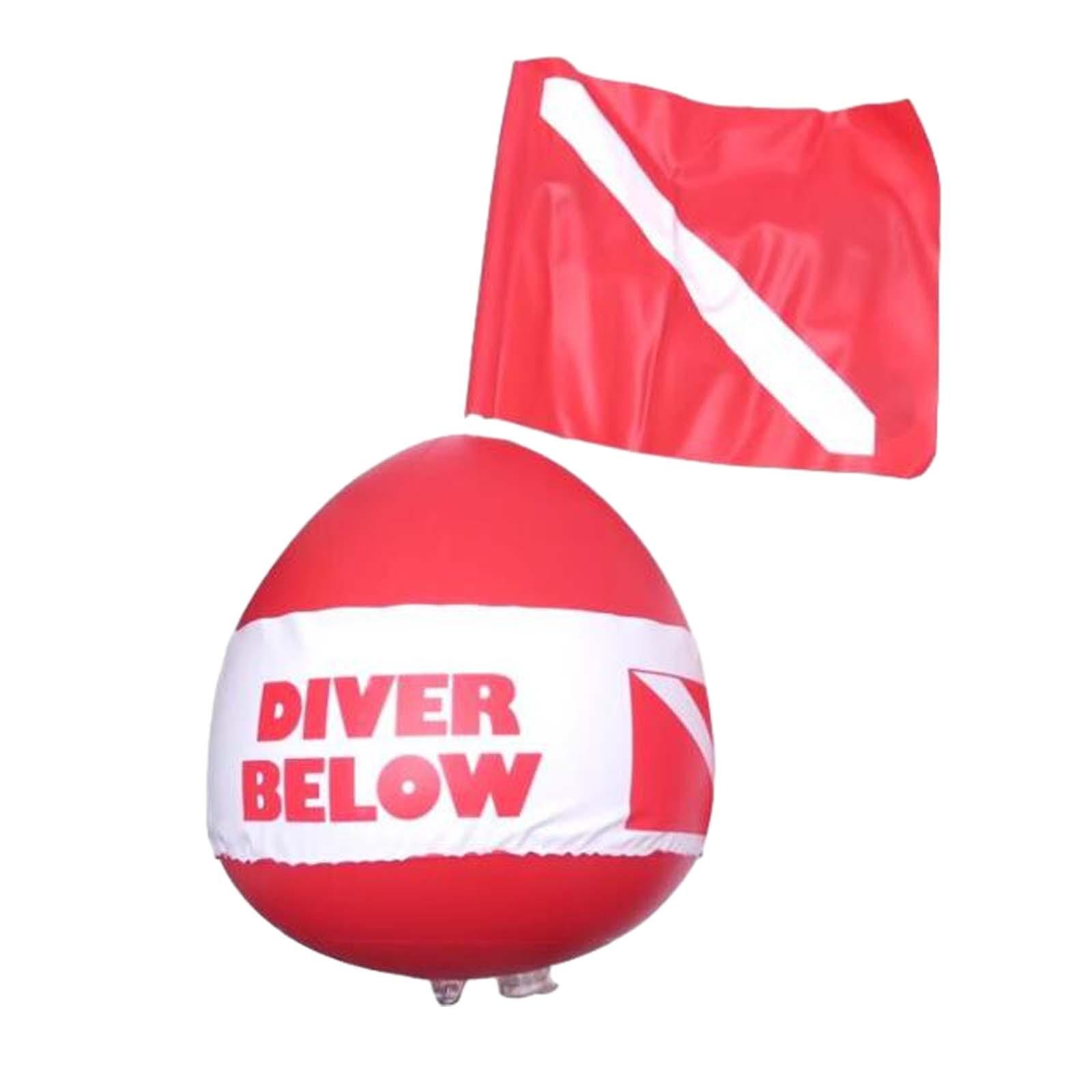 Magideal - Boya De Bola Para Buceador Debajo De La Bola Con Flotador De Bandera De Buceo, Flotador De Buceo De Pvc, Flotador Inflable Para Bucear Y Nadar Al Aire