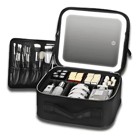 Genérico - Cosmetiquero Organizador De Maquillaje Viaje Espejo Luz Led