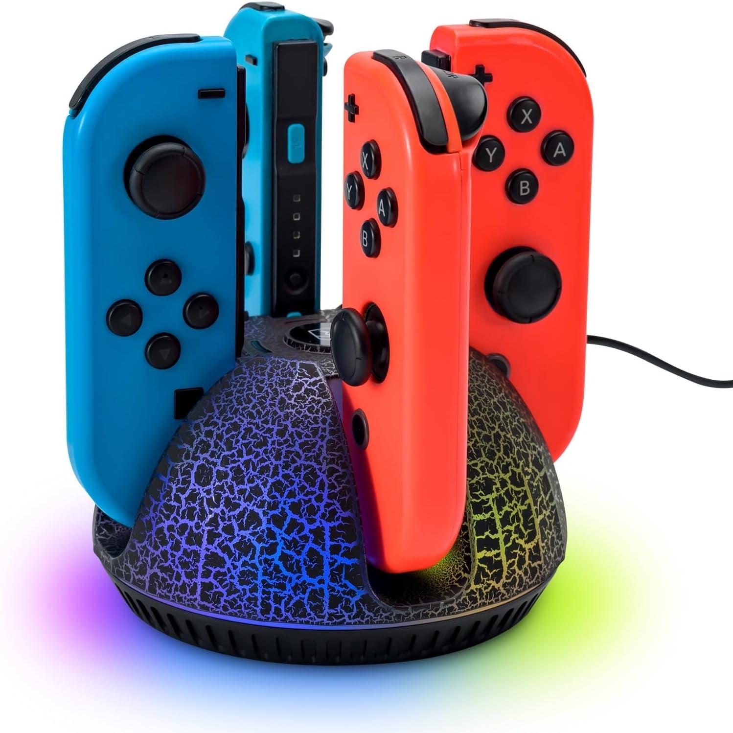Base De Carga Aaronmei 4 En 1 Para Joy-cons Nintendo Switch Negro