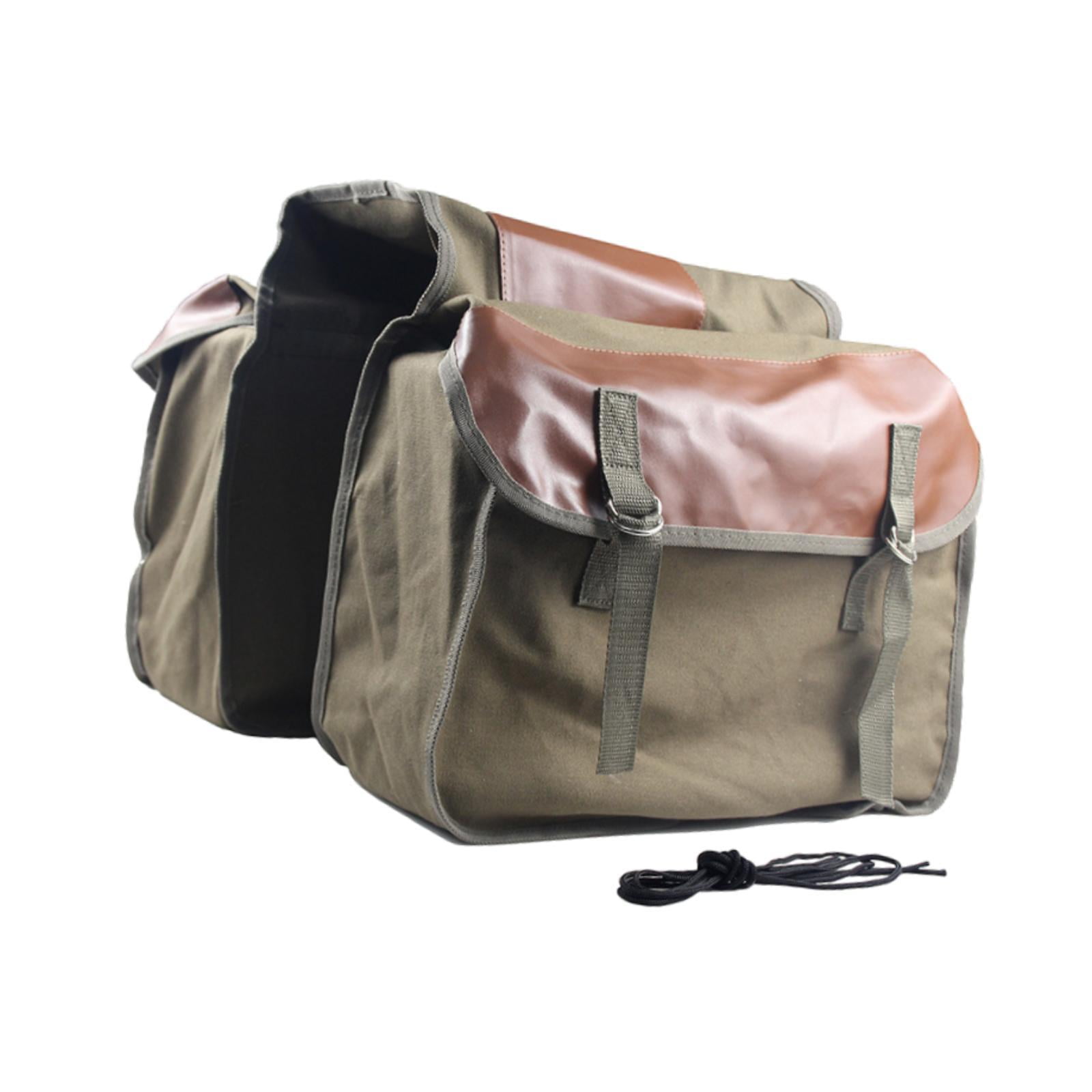 Ioensy - Bolsa De Silla De Monada De Doble Cara Bicicleta Bolsa De Troncal De Bicicleta Grande Para Ir De Compras Viajando En Verde Marrón