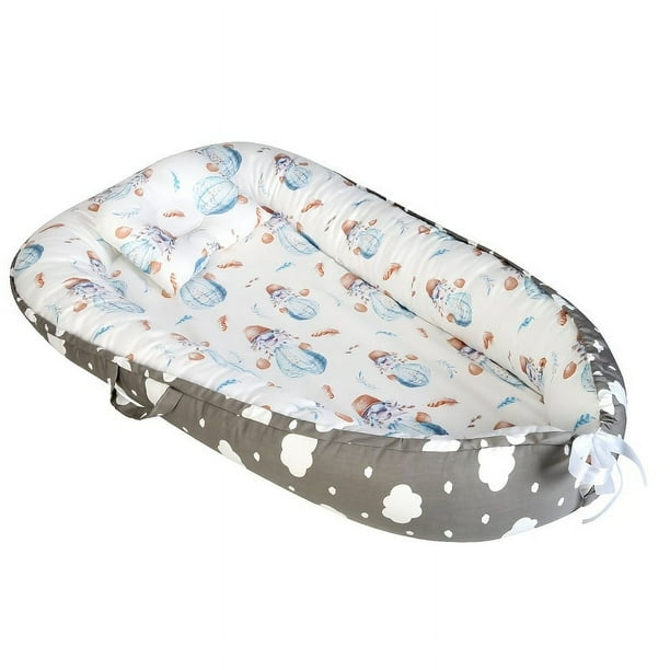 Foldable and Portable Anti-Pressure Baby Crib with Removable and Washable Cover, Detachable Design with Pillow for Use as a Lounger