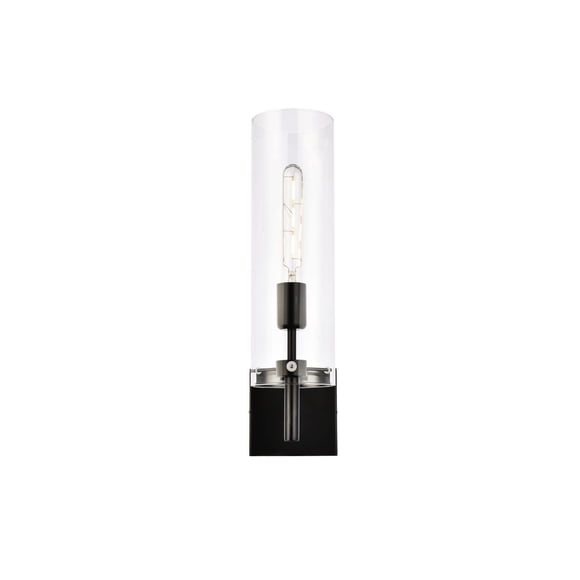 Aplique de Pared Living District Savant 1 Luz Metal Negro/Transparente