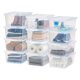 thumbnail image 1 of Caja de almacenamiento IRIS USA de 17 cuartos de galón de plástico transparente sin BPA, paquete de 12, 1 of 9