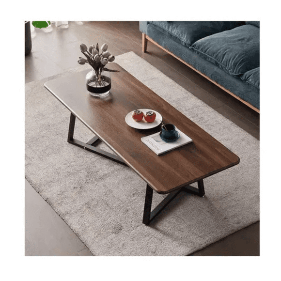 Mesa De Centro Rectangular Elegante Color Cafe 120X60