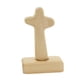 thumbnail image 2 of Pequeña Cruz De Pie De 5 "de Madera Hecha A Mano Con Decoración De Mesa Con Tapa De Arco Católico, 2 of 3
